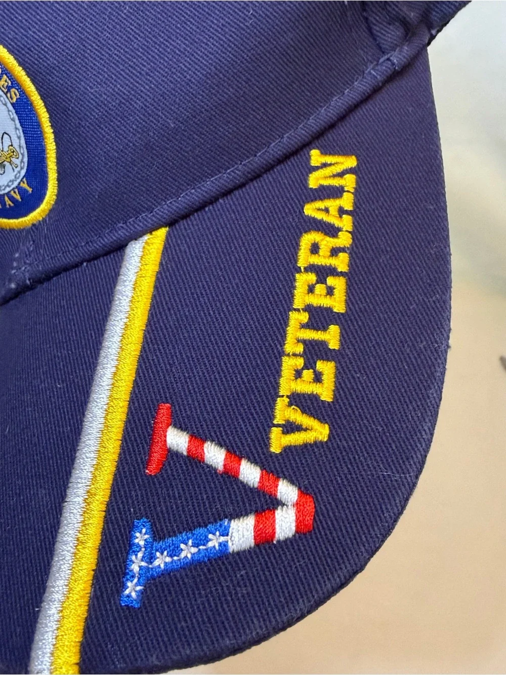 US Navy Veteran Embroidered Blue Adjustable Hat Ball Cap